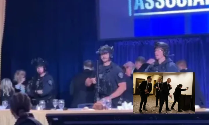 Donald Trump é retirado às pressas após alerta de tiros em jantar oficial